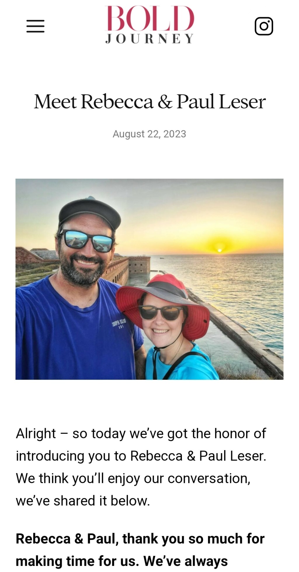 Interview with Bold&nbsp;Journey